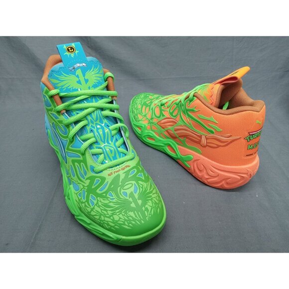 Puma Boys MB.04 TMNT L&M JR Blue Orange Green Size 7 NEW IN BOX! - Picture 1 of 13